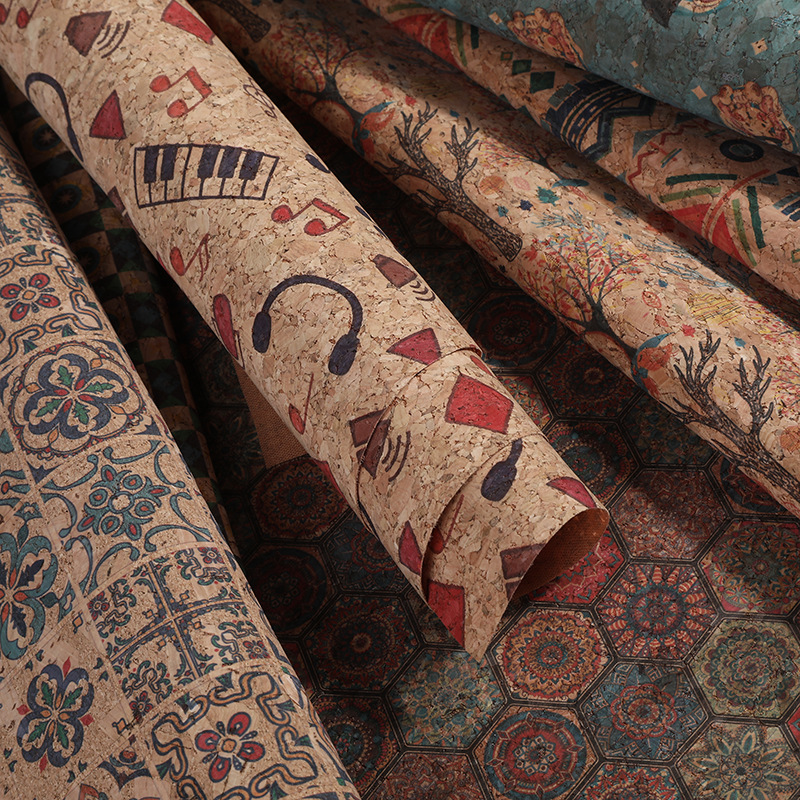 Tecido de couro pu estampado d - Car Accessories Cork avaliação e preço